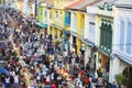 Sunday evening street food market at Thalang Road in Phuket Old Town Royalty Free Stock Photo