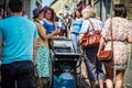 Sunday market in Frome - pram stall Royalty Free Stock Photo