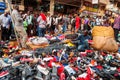 Sunday market shoe stall, Luwum Road, Kampala, Uganda