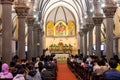 Sunday mass in Xizhimen Roman Catholic Church in Beijing, China Royalty Free Stock Photo