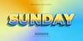 Sunday Morning Trendy editable text effect vector