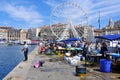 Sunday at the Old Port of Marseille, France Royalty Free Stock Photo