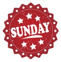 Sunday red grunge label, sticker