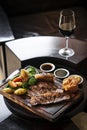 Sunday roast beef traditional british meal set on table Royalty Free Stock Photo