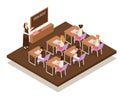 Sunday School Isometric Composition Royalty Free Stock Photo