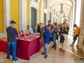 Sunday street sales inside the arcades next to Terreiro do PaÃ§o in Lisbon