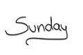 Sunday, text, hand written, black on transparent background