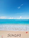 Sunday on a tropical beach under clouds Royalty Free Stock Photo