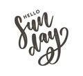 Sunday - Vector hand drawn lettering phrase. Modern brush calligraphy for blogs and social media. Royalty Free Stock Photo