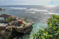 Sundays Beach Club, Single Fin, Blue Point, Suluban Beach, Bali, Indonesia. Suluban Beach, the surfing paradise, a deck