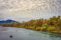 Drift boat on Sacramento River Royalty Free Stock Photo