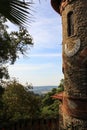 Sundial on circular tower of historical house in Sintra, Portugal Royalty Free Stock Photo