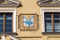 Sundial at historic building Royalty Free Stock Photo