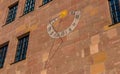 Sundial on the house wall in Nuremberg Royalty Free Stock Photo