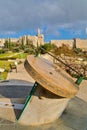 Sundial sculpture by Maty Grunberg in Teddy Kollek Park in Jeru Royalty Free Stock Photo