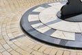 Sundial showing noon in the park. Determination of time Royalty Free Stock Photo
