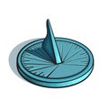 Sundial. Sun clock. Hand drawn vector illustration.