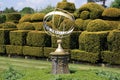 Sundial & topiary, Hever Castle, Kent, England Royalty Free Stock Photo