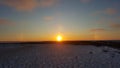 A sundog shows itself during sunset just outside of Churchill, Manitoba