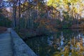 Sundown across a lake in late fall Royalty Free Stock Photo