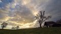 Sundown on a clearing in Germany Royalty Free Stock Photo