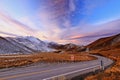 Sundown at Lindis Pass Tarras Viewpoint Royalty Free Stock Photo