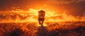 Concept Wildlife Photography, Golden Hour Lighting, Majestic Animals Sundown Majesty Lions March