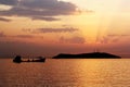 Sundown on Marmara sea Royalty Free Stock Photo