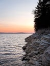 Sundown over Beaver Lake in Hobbs State Park Royalty Free Stock Photo