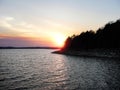 Sundown over Beaver Lake in Hobbs State Park Royalty Free Stock Photo