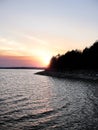 Sundown over Beaver Lake in Hobbs State Park Royalty Free Stock Photo