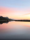 Sundown over Pacific Ocean bay at Gold Bluffs Beach, Prairie Creek Redwoods State Park