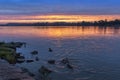 Sundown over Vistula river