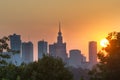 Sundown over Warsaw city. Royalty Free Stock Photo