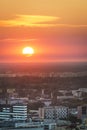 Sundown over Warsaw city. Royalty Free Stock Photo