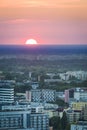 Sundown over Warsaw city Royalty Free Stock Photo