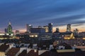 Sundown over Warsaw city downtown Royalty Free Stock Photo