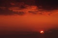 Sundown with red sky Royalty Free Stock Photo