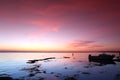 Sundown at Rock coast, Lake Baikal, Russia Royalty Free Stock Photo