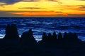 Sundown sandcastle maldives Royalty Free Stock Photo