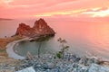 Sundown at Shaman Rock, Lake Baikal, Russia