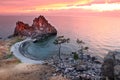 Sundown at Shaman Rock, Lake Baikal, Russia Royalty Free Stock Photo