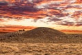 Sundown with special rocks strewn around the park, Petrified National Forrest, AZ, USA