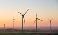 Sundown on a wind farm