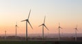 Sundown on a wind farm