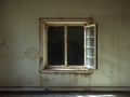 SunDrenched Decay An Abandoned Window Reflecting the Passing of Time Royalty Free Stock Photo