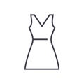 Sundress vector line icon, sign, illustration on background, editable strokes