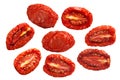 Sundried tomato halves, paths Royalty Free Stock Photo