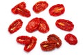 Sundried tomato halves, paths, top view Royalty Free Stock Photo