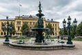 Sundsvall, Vastnorrland County - Esplanade and city fountain in old town